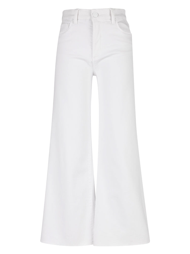 Kut from the Kloth MEG HIGH RISE FAB AB WIDE LEG RAW HEM Optic White