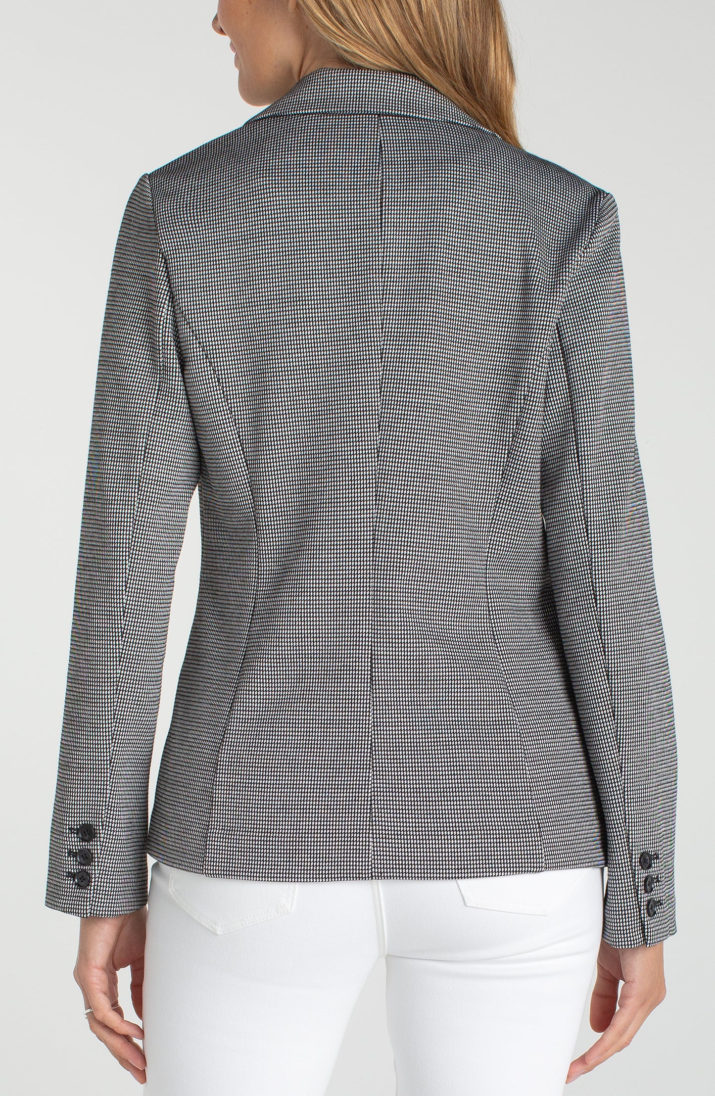 Liverpool Mini Black White Check Fitted Blazer