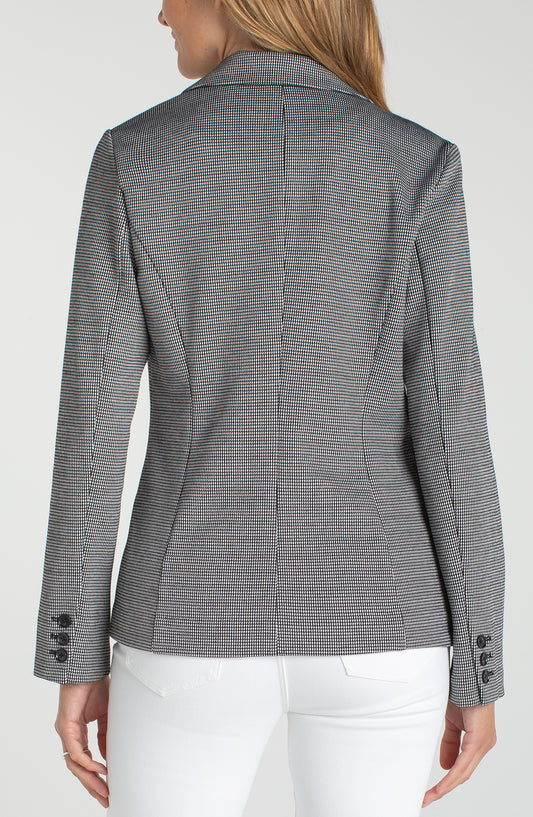 Liverpool Mini Black White Check Fitted Blazer