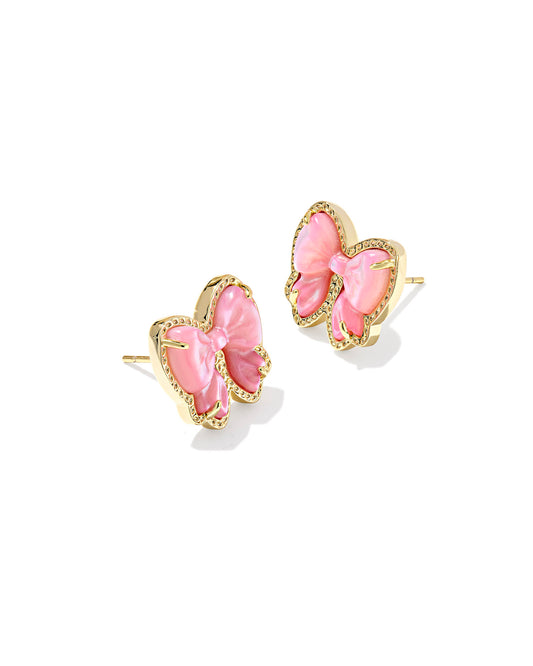 Kendra Scott HALEY BOW STUD EARRINGS GOLD IVORY MOTHER OF PEARL or BLUSH IVORY MOTHER OF PEARL