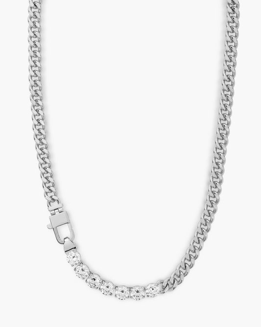 Melinda Maria Julian Loves Diamonds Necklace 18" in Silver