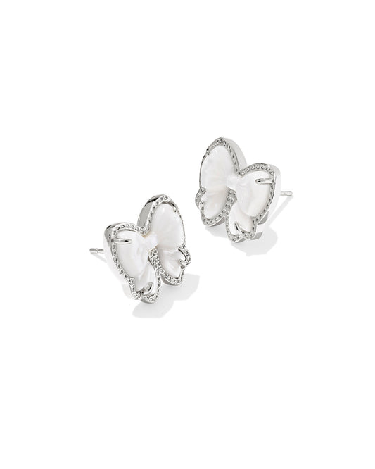 Kendra Scott HALEY BOW STUD EARRINGS SILVER  IVORY MOTHER OF PEARL