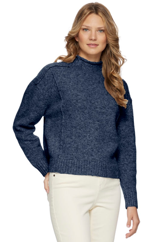 Flag & Anthem BETHANIA NAVY FUNNEL NECK LS SWEATER