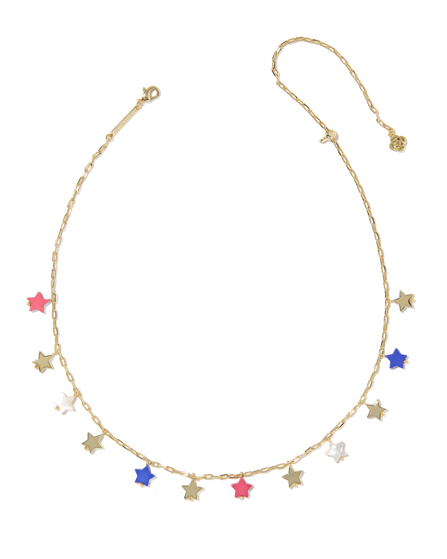 CAMILA STRAND NECKLACE GOLD RED WHITE BLUE MIX