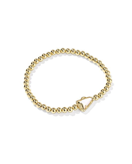 Kendre Scott CHEER STRETCH BRACELET GOLD WHITE MOTHER OF PEARL