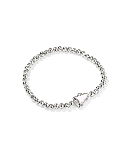 Kendre Scott CHEER STRETCH BRACELET SILVER WHITE MOTHER OF PEARL
