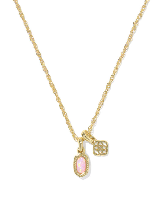 MINI ELISA DIRA NECKLACE GOLD LIGHT PINK LAB GROWN OPAL
