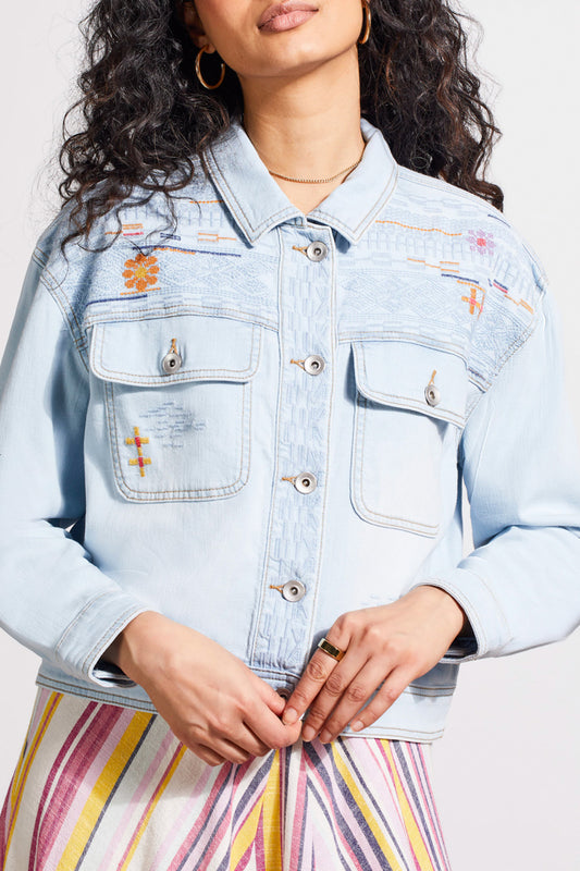 TRIBAL EMBROIDERED CLASSIC DENIM JACKET