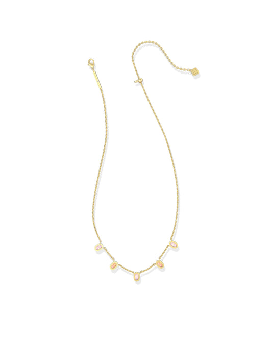 MINI ELISA STRAND NECKLACE GOLD PINK MIX