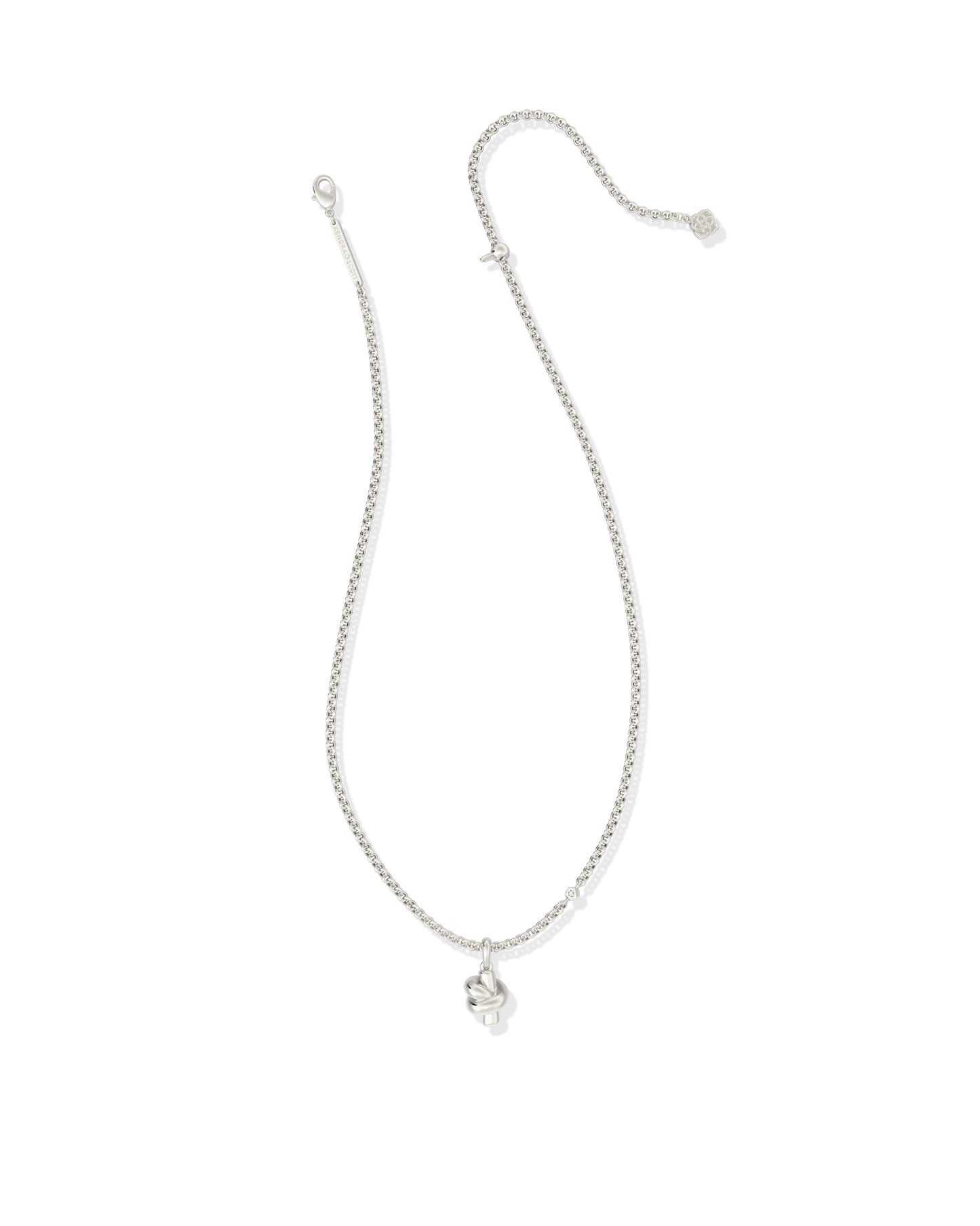 PARKER KNOT SHORT PENDANT NECKLACE SILVER