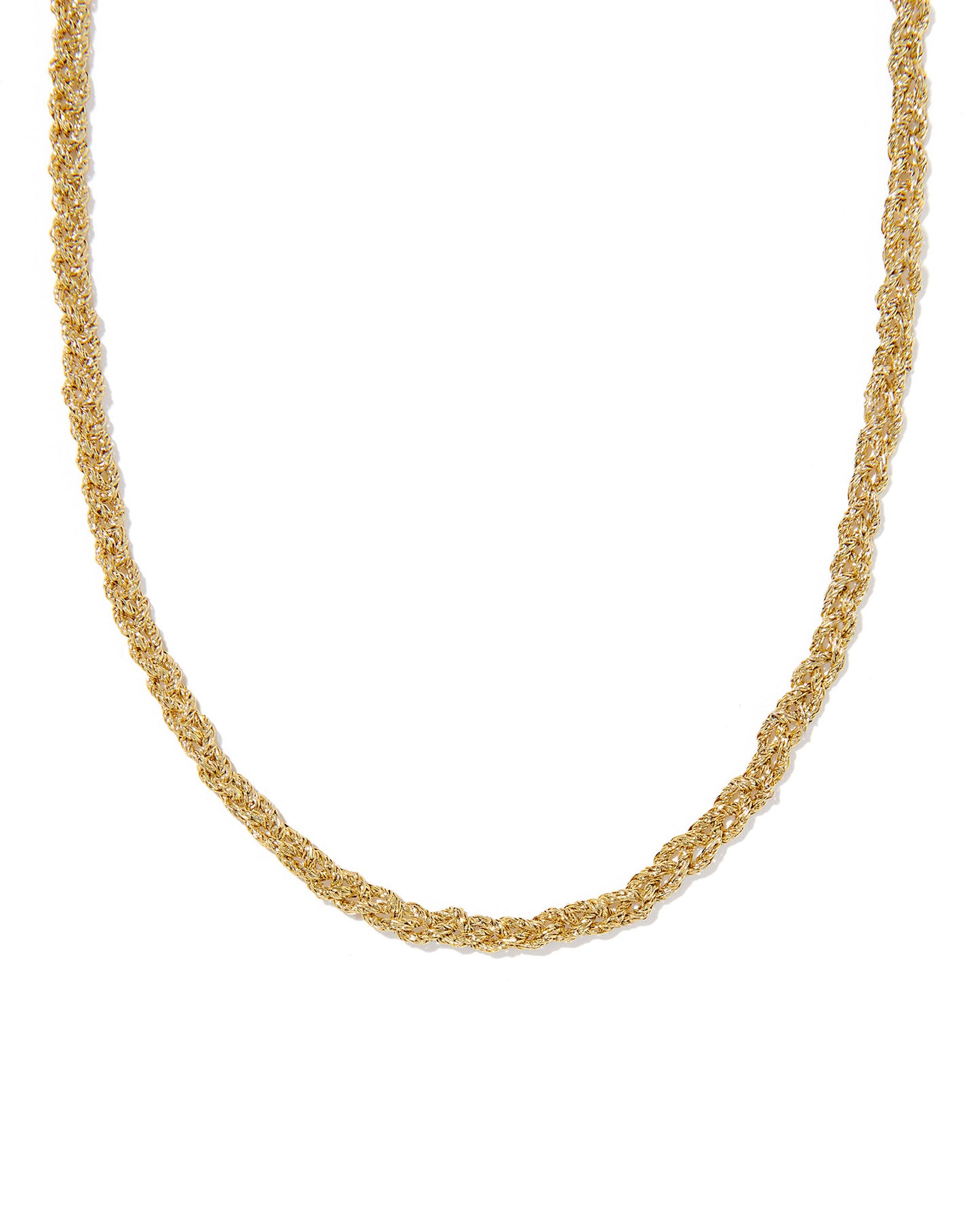 GABRIELLA BRAIDED CHAIN NECKLACE GOLD OR SILVER