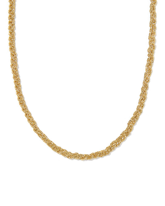GABRIELLA BRAIDED CHAIN NECKLACE GOLD OR SILVER