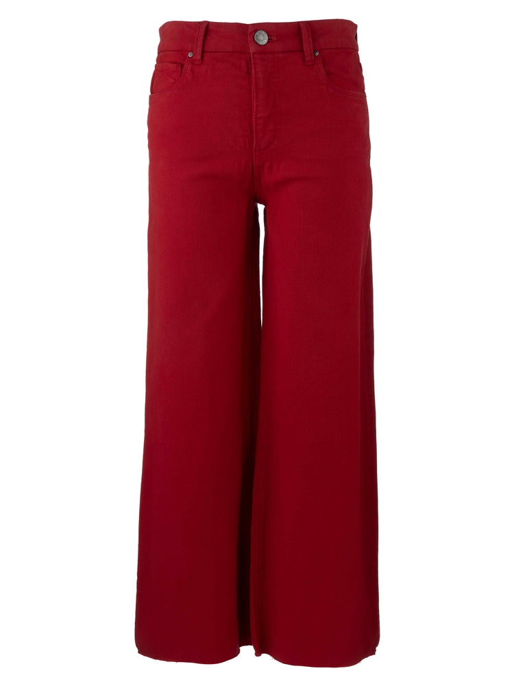 Kut from the Kloth MEG HIGH RISE FAB AB WIDE LEG RAW HEM