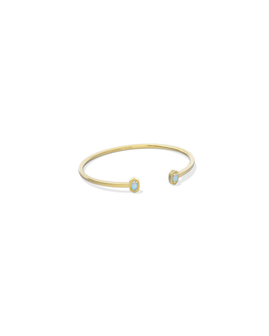 Kendra Scott MINI ELTON CUFF BRACELET GOLD BLUE LAB GROWN OPAL