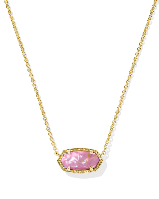 ELISA PENDANT NECKLACE GOLD LIGHT MAUVE ILLUSION