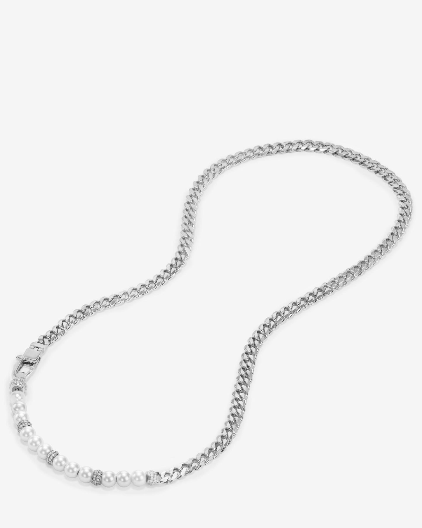 Melinda Maria Julian Loves Pearls Collar Necklace in Silver