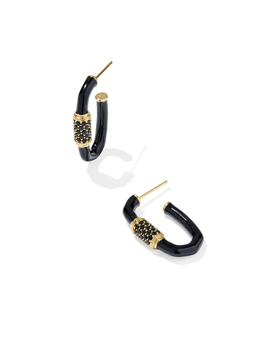 Kendra Scott EMERY ENAMEL HOOP EARRINGS (Black or Red)