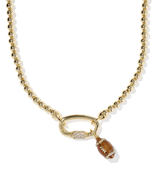 Kendra Scott FOOTBALL METAL STRAND NECKLACE (GOLD or SILVER)