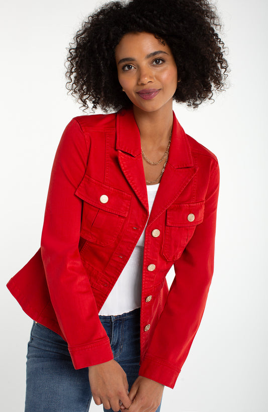Liverpool peplum jacket with tab detail