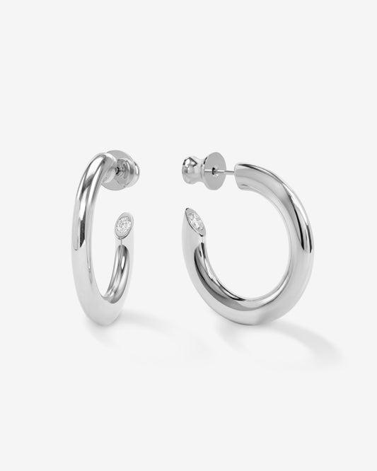 Melinda Maria Beacon Hoops 1" Silver