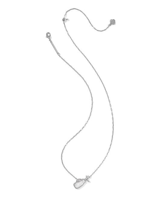 Kendre Scott GOLF SHORT PENDANT NECKLACE SILVER IVORY MOTHER OF PEARL