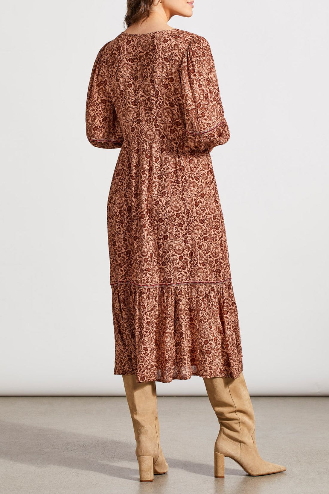 TRIBAL Cappuccino Dress with Embroidery