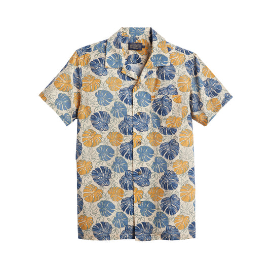 Pendleton Monstera Tan Aloha Shirt