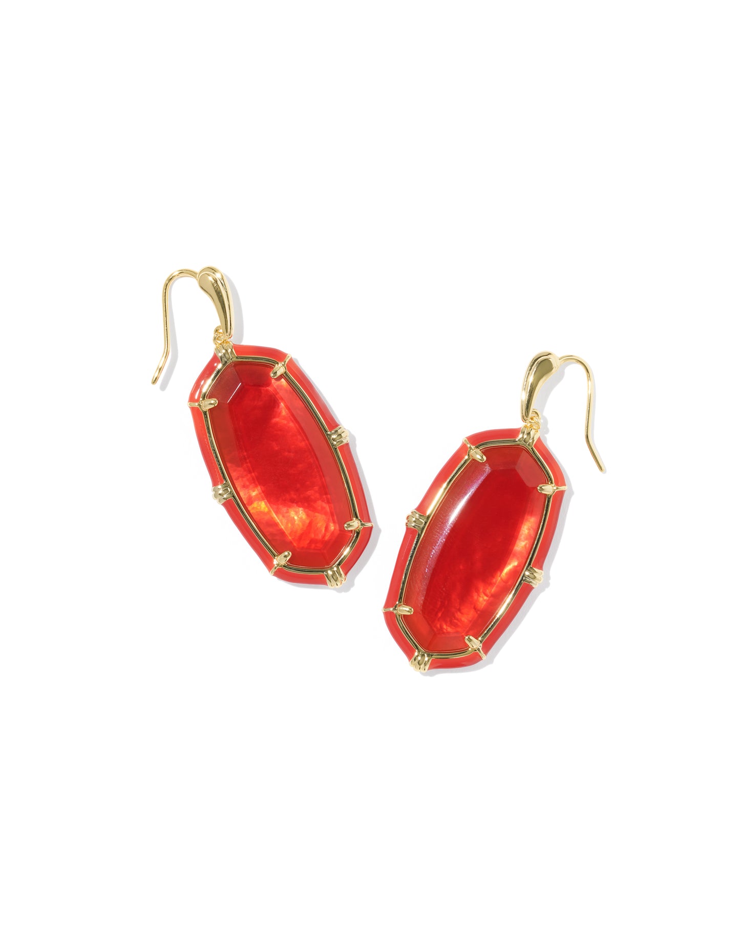 KENDRA SCOTT ELLE GOLD ENAMEL DROP EARRINGS