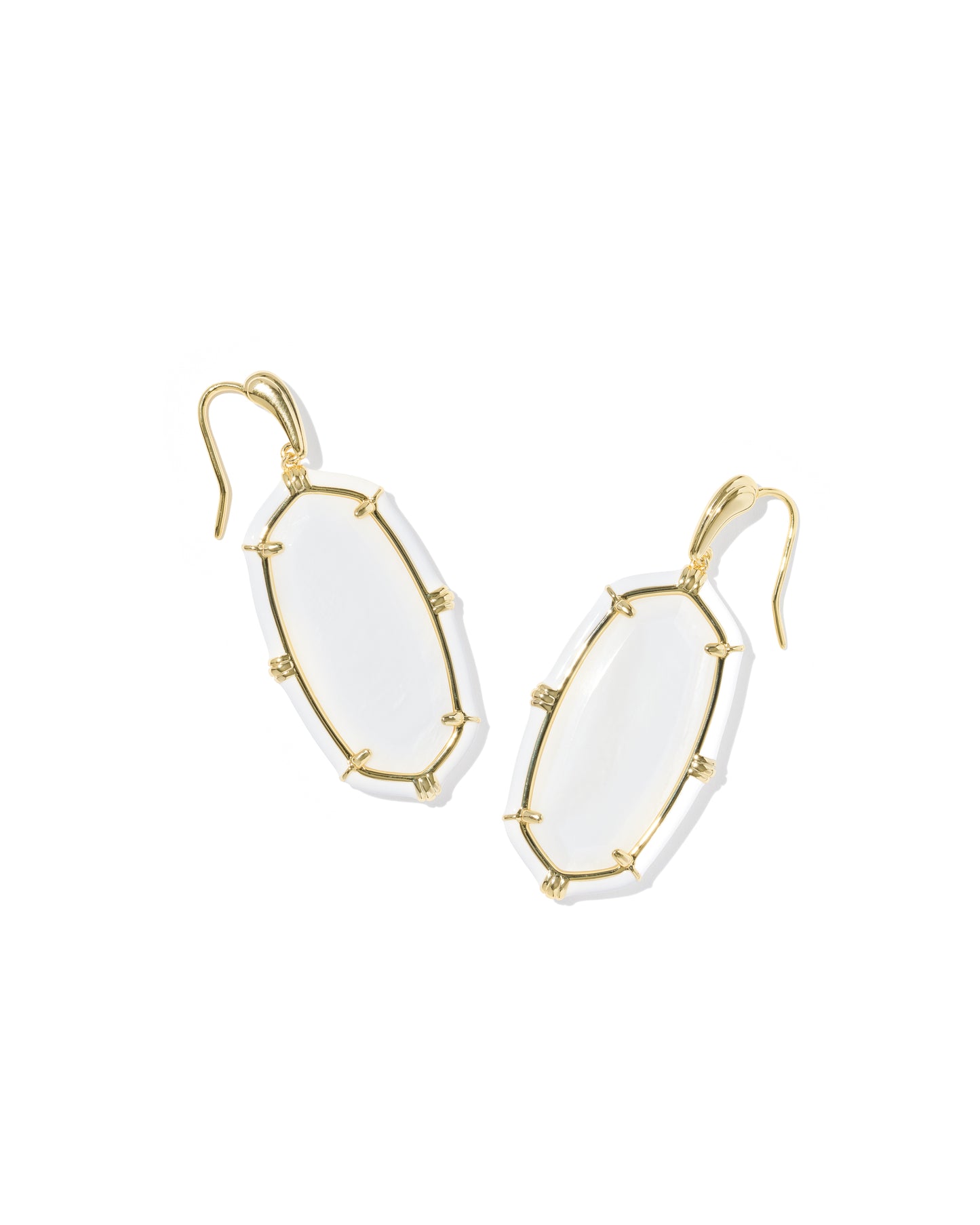 KENDRA SCOTT ELLE GOLD ENAMEL DROP EARRINGS