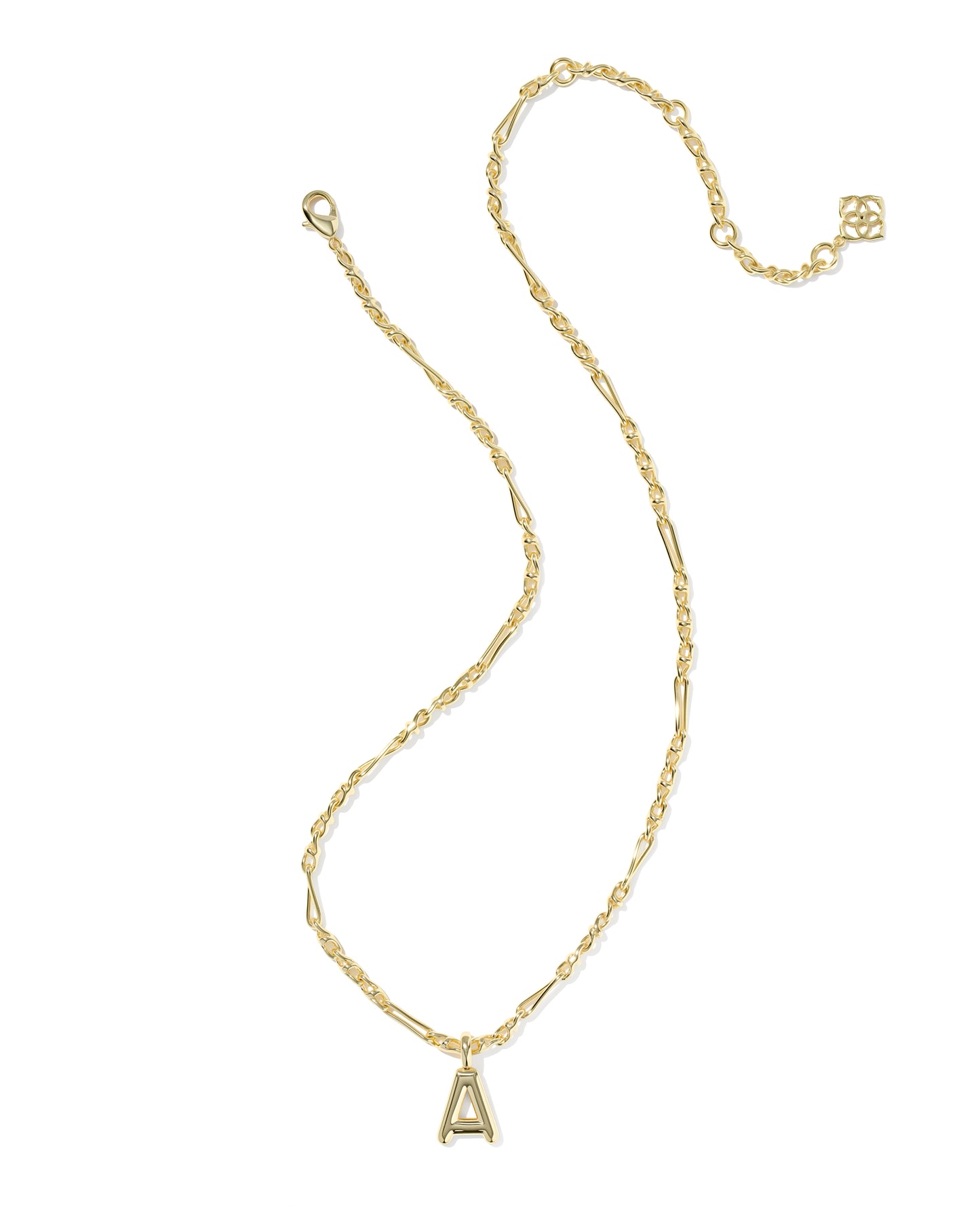 Kendra Scott BUBBLE LETTER SHORT PENDANT NECKLACE GOLD (Multiple Letters)