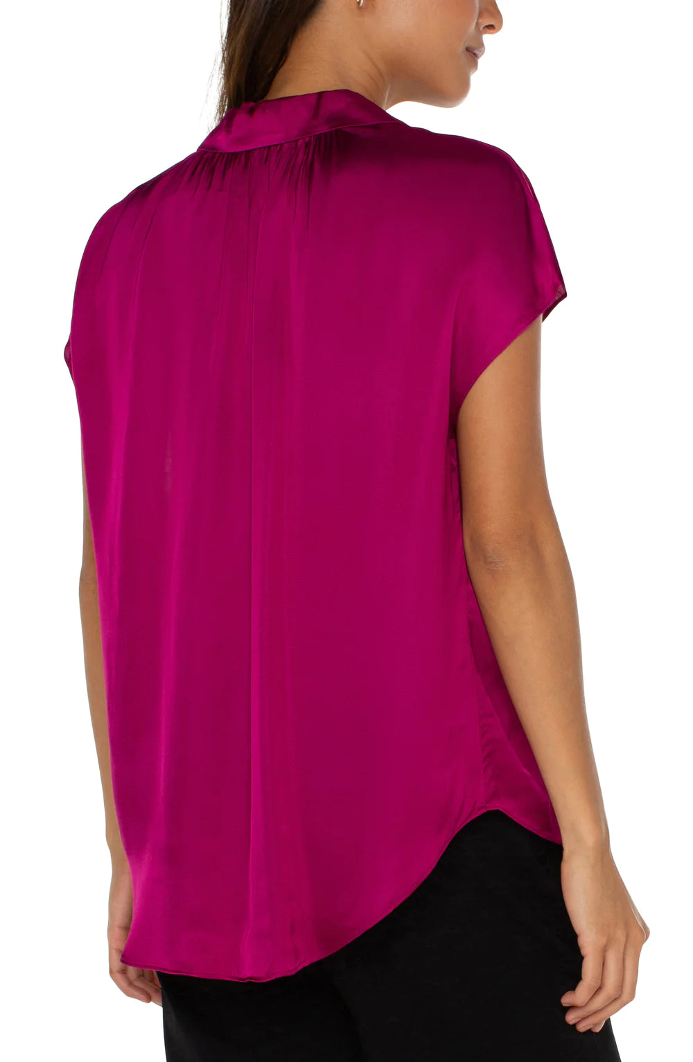 Liverpool BUTTON FRONT DOLMAN SLEEVE BLOUSE in Fuchsia Kiss