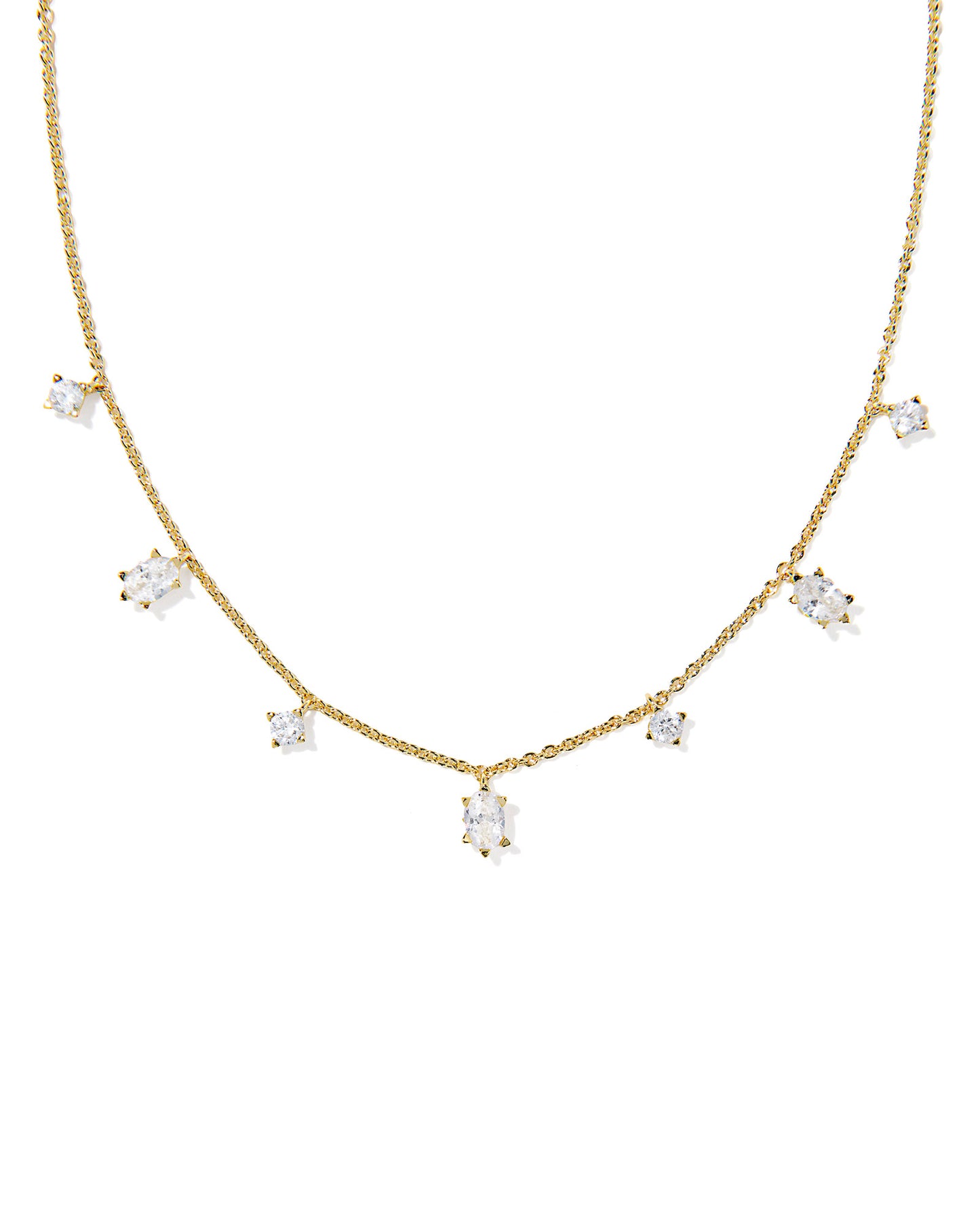Kendra Scott CAILIN DELICATE STRAND NECKLACE GOLD WHITE CZ