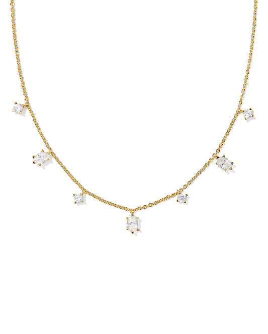Kendra Scott CAILIN DELICATE STRAND NECKLACE GOLD WHITE CZ