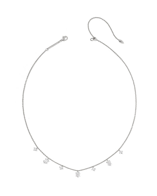 Kendra Scott CAILIN DELICATE STRAND NECKLACE SILVER WHITE CZ