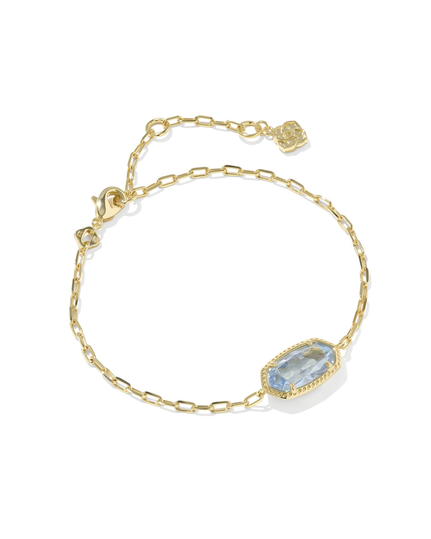Kendra Scott ELAINA LUXE CHAIN BRACELET GOLD LIGHT BLUE CZ
