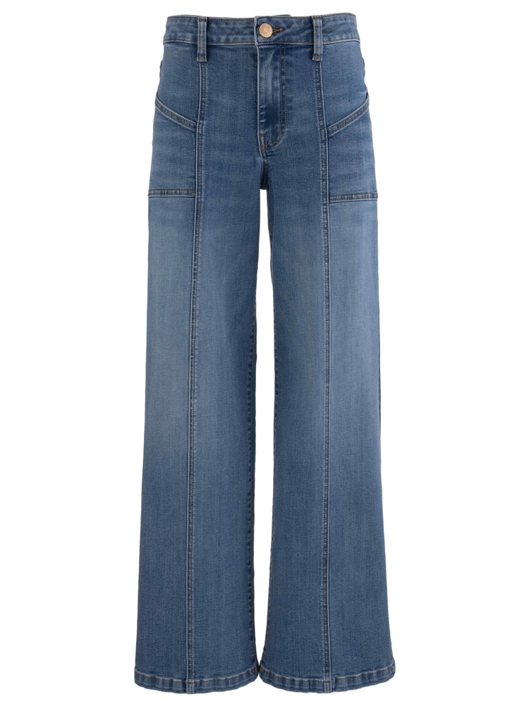 KUT from the KLOTH JEAN HIGH RISE WIDE FRONT SEAM PATCH FRONT POCKETSKTS