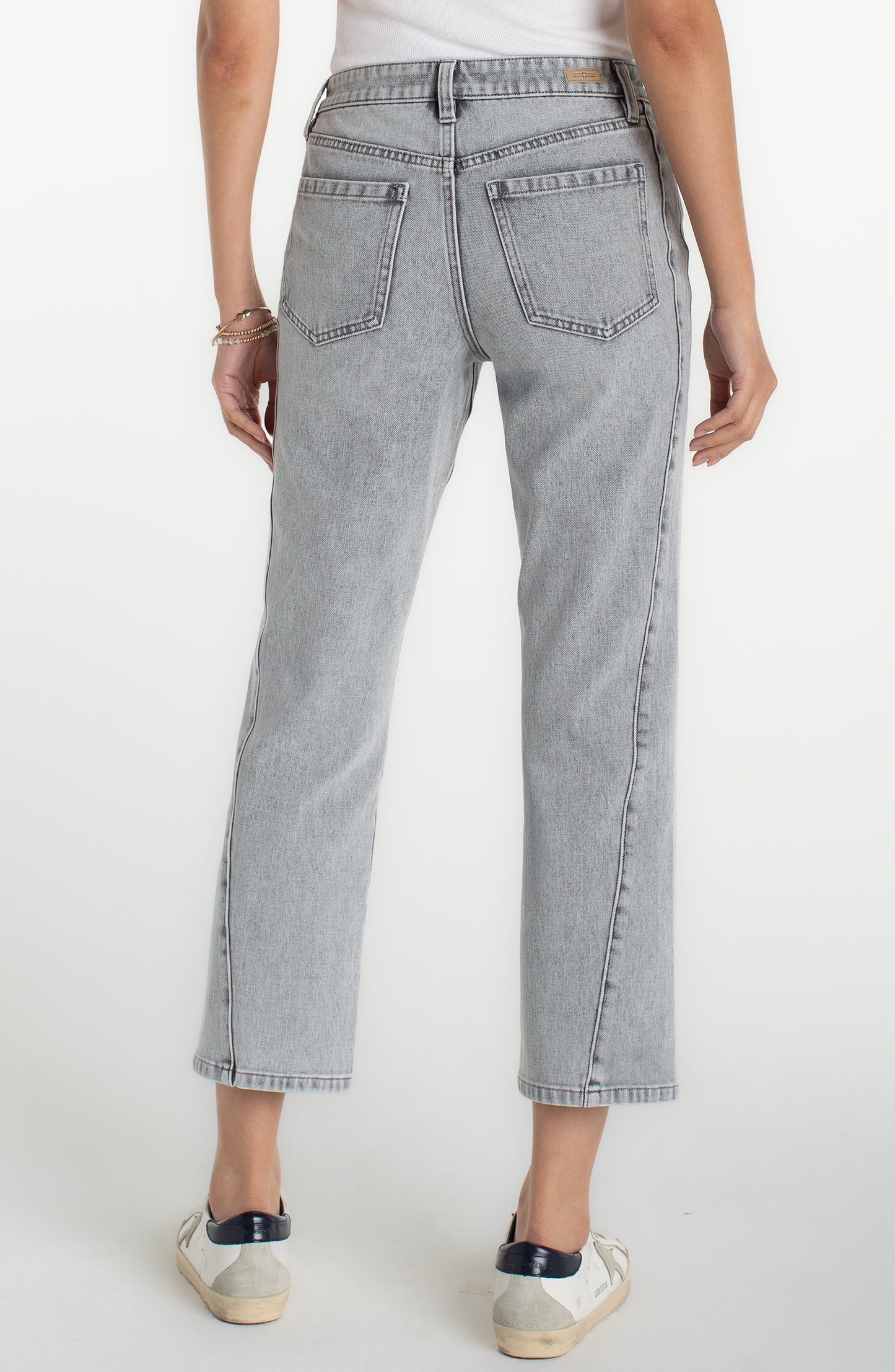 Liverpool Alpine Grey kennedy straight w/ seaming detail and slit