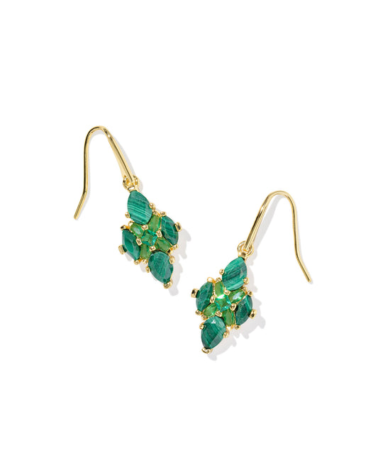 Kendra Scott ABBIE CRYSTAL DROP EARRINGS Gold Green Mix