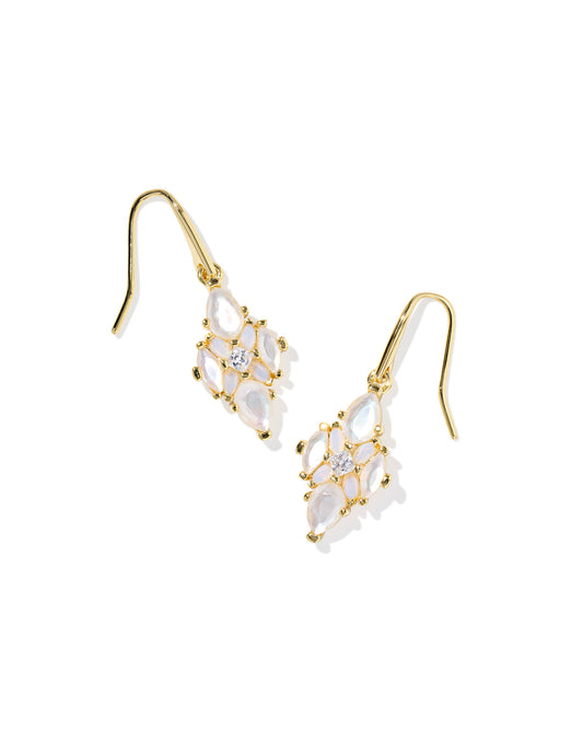 Kendra Scott ABBIE CRYSTAL DROP EARRINGS Gold Neutral Mix