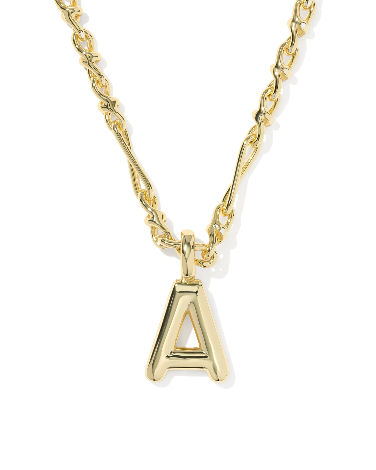 Kendra Scott BUBBLE LETTER SHORT PENDANT NECKLACE GOLD (Multiple Letters)