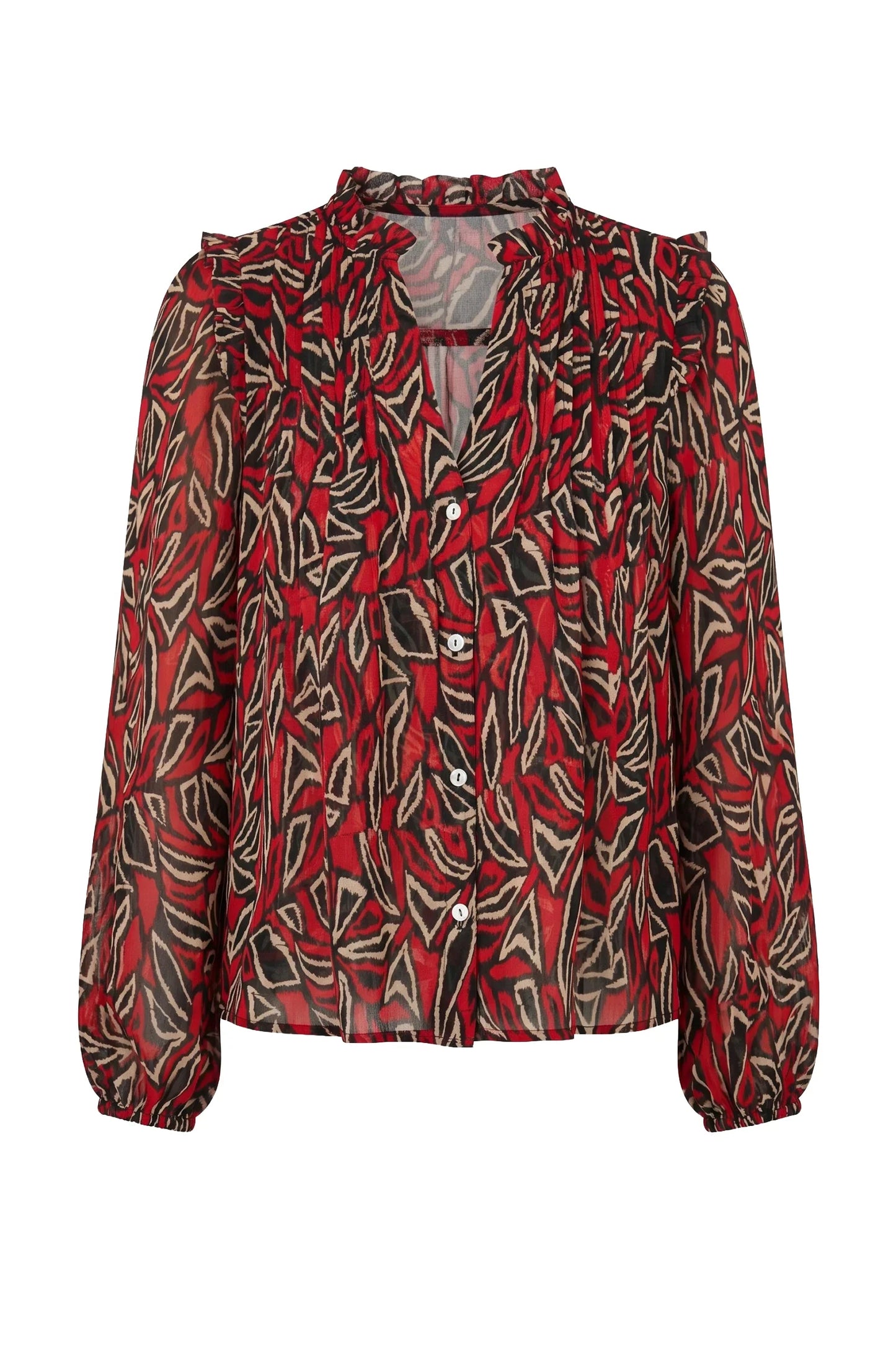 Liverpool Long Sleeve Woven Blouse W/ Pintucks