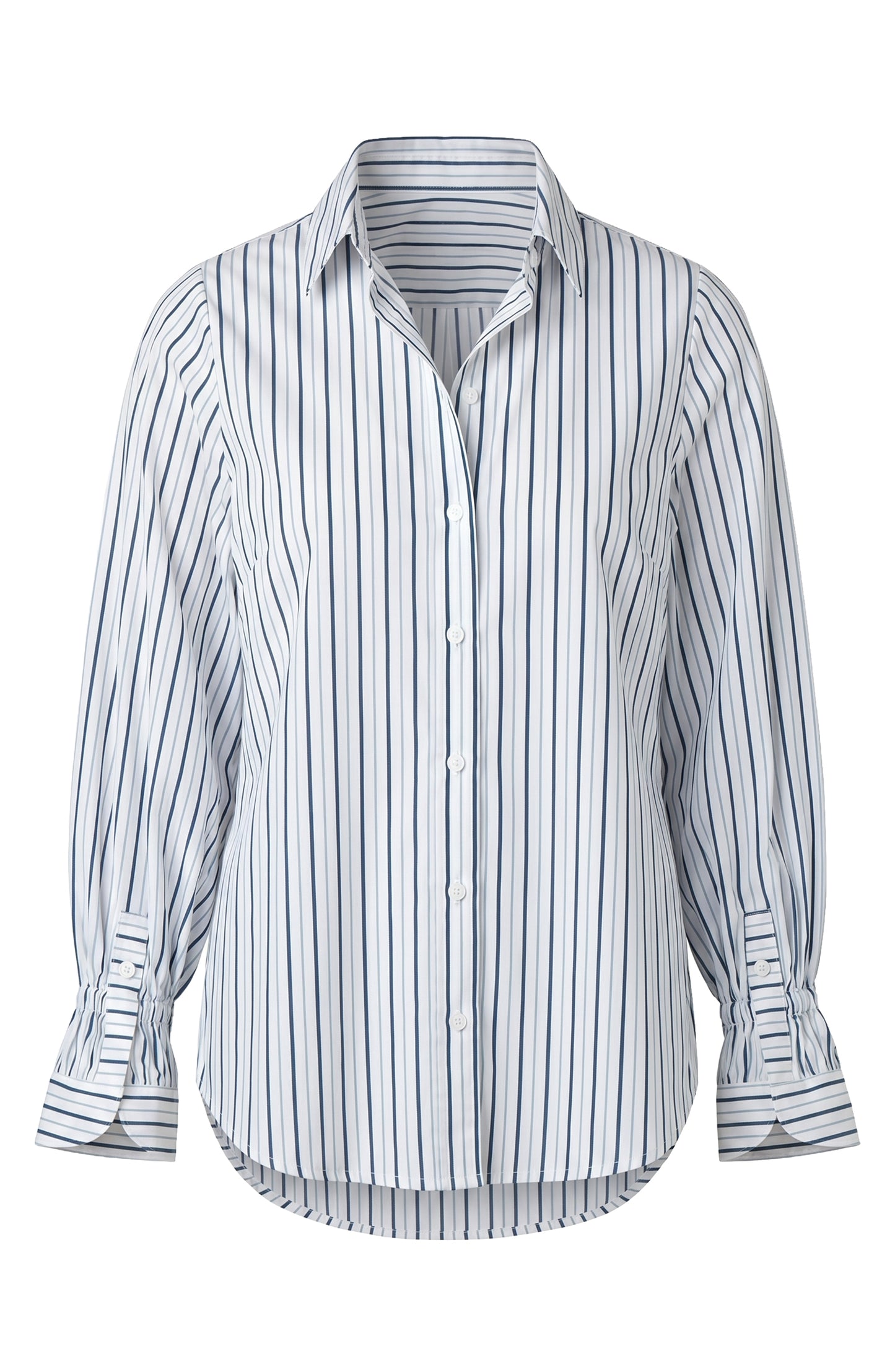 Liverpool Adjustable Sleeve Button Front Woven Top - White Club Nave