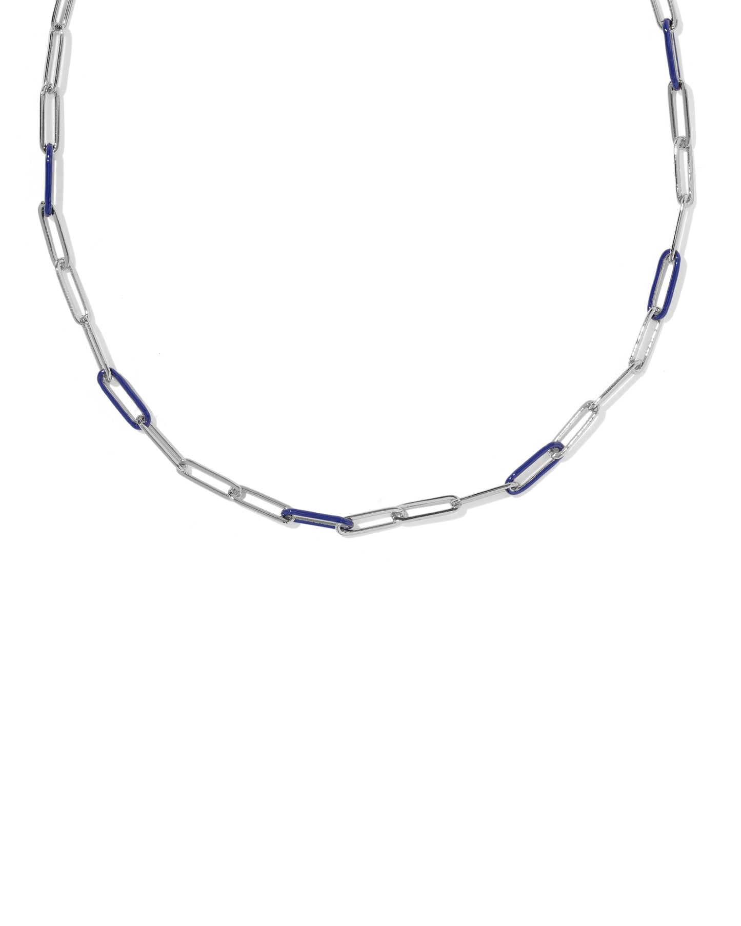 Kendra Scott COURTNEY SILVER ENAMEL LINK AND CHAIN NECKLACE