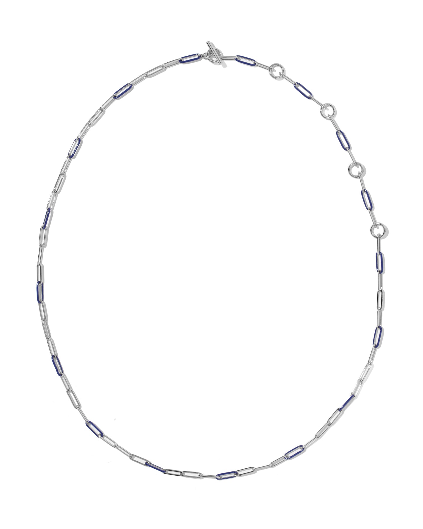Kendra Scott COURTNEY SILVER ENAMEL LINK AND CHAIN NECKLACE