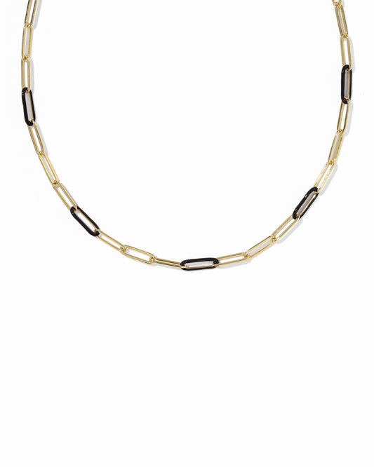 KENDRA SCOTT COURTNEYGOLD ENAMEL LINK AND CHAIN NECKLACE