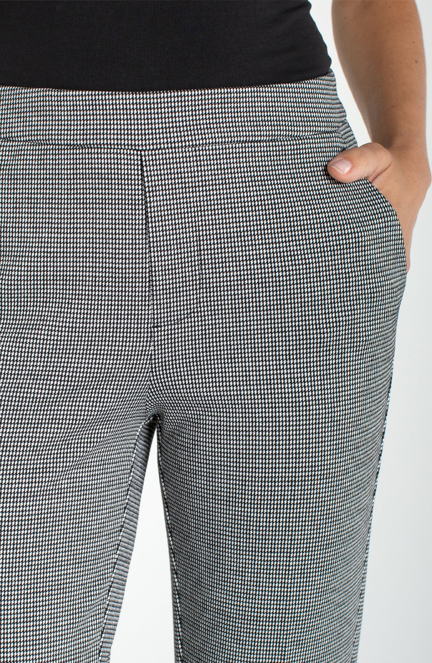 Liverpool Kayla pullon trouser Black White Mini Check Trouser