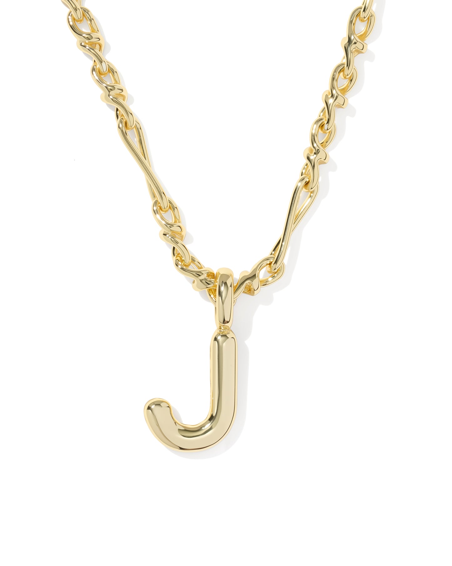 Kendra Scott BUBBLE LETTER SHORT PENDANT NECKLACE GOLD (Multiple Letters)