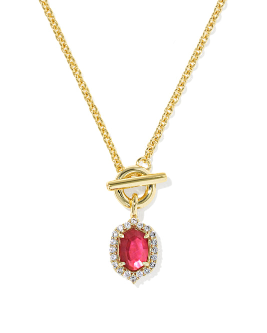 Kendra Scott DAPHNE CRYSTAL FRAME TOGGLE NECKLACE GOLDDARK PINK ILLUSION
