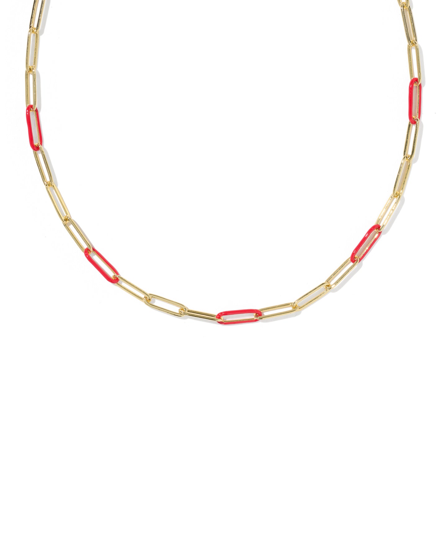 KENDRA SCOTT COURTNEYGOLD ENAMEL LINK AND CHAIN NECKLACE