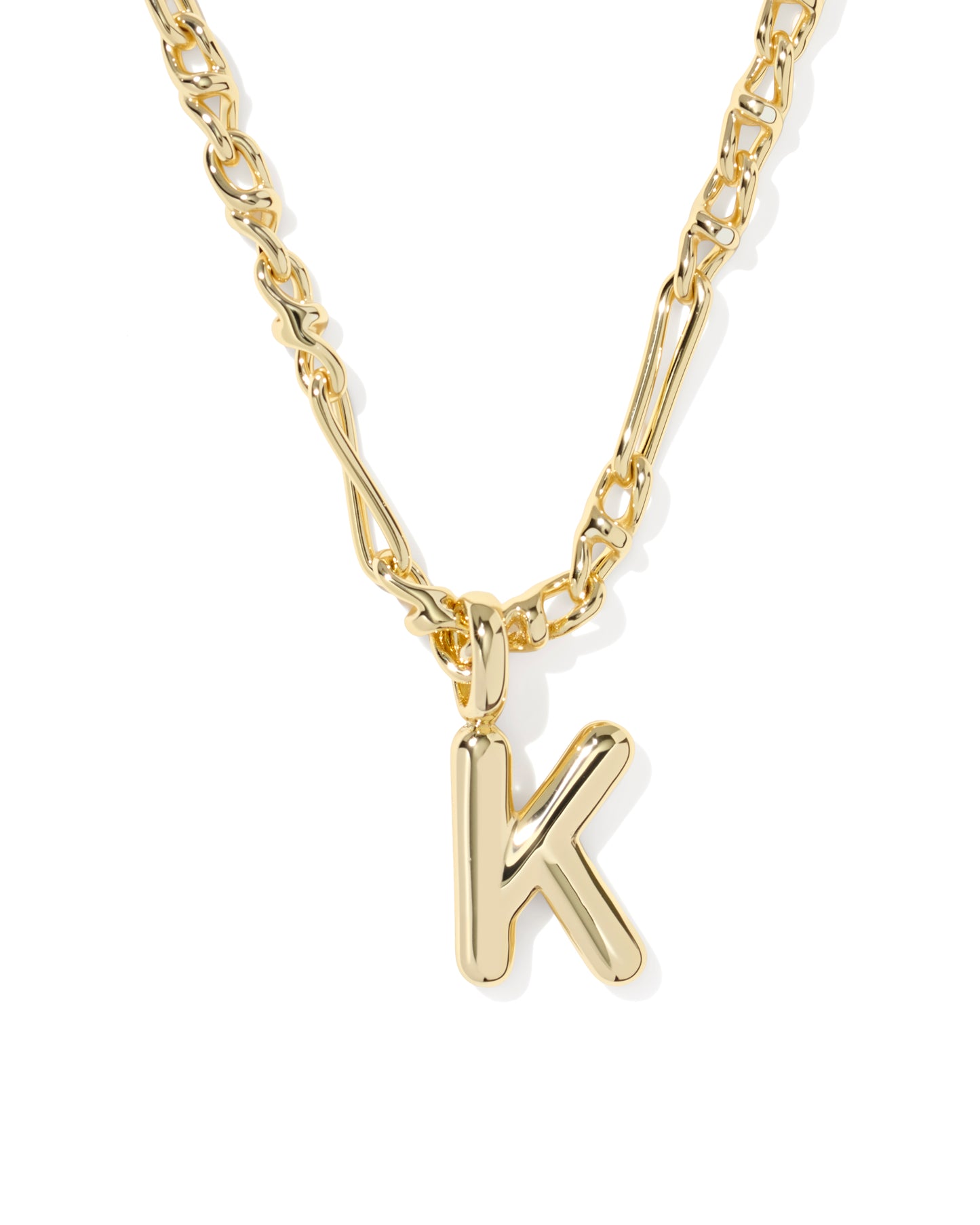 Kendra Scott BUBBLE LETTER SHORT PENDANT NECKLACE GOLD (Multiple Letters)